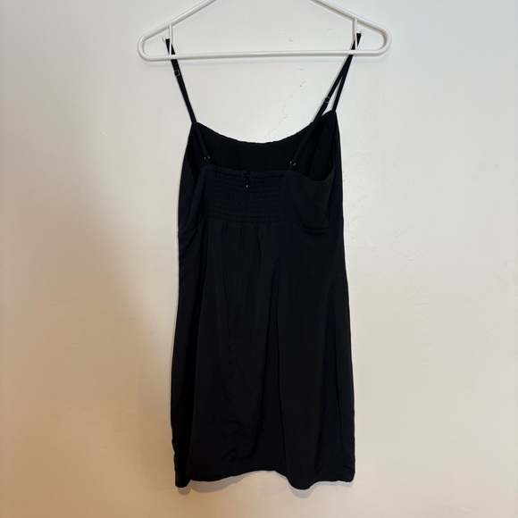 Abercrombie & Fitch Black Ruched Mini Slip Dress with Straps Size Small - Picture 5 of 8